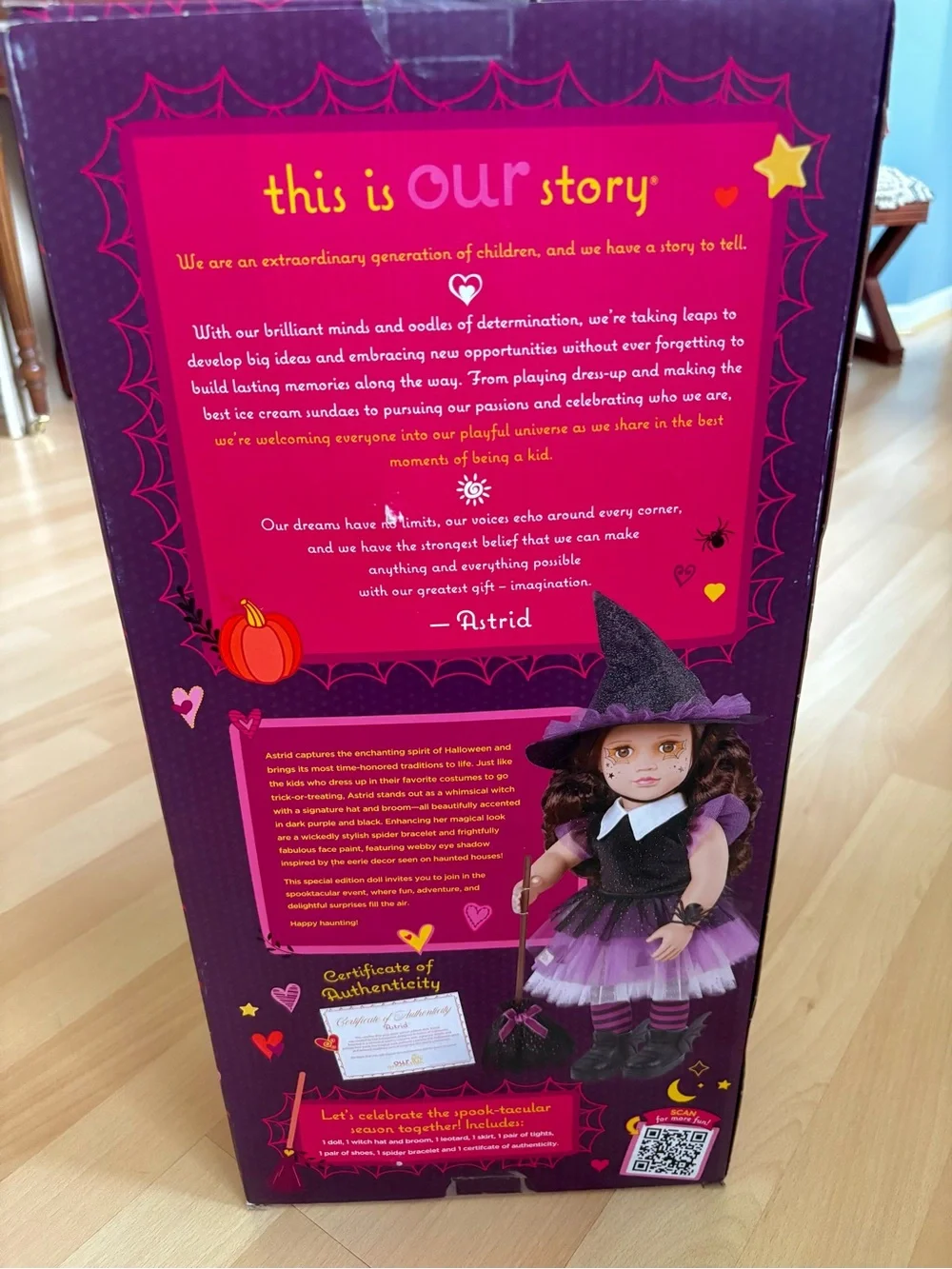 Our Generation Astrid Halloween Witch Doll Limited Edition with Broom *NEW*